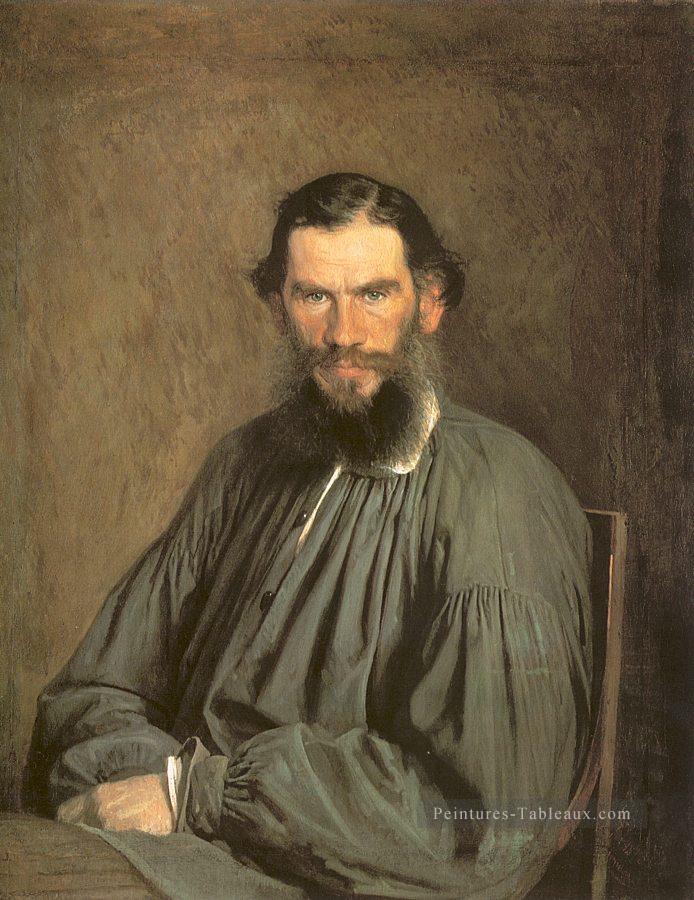 Portrait de l’écrivain Léon Tolstoï démocratique Ivan Kramskoi Peintures à l'huile
